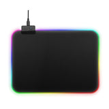 RGB gaming mouse pad glowing edge lighting. extended gaming mouse pad with RGB lights. large RGB mouse pad for gaming desk setup