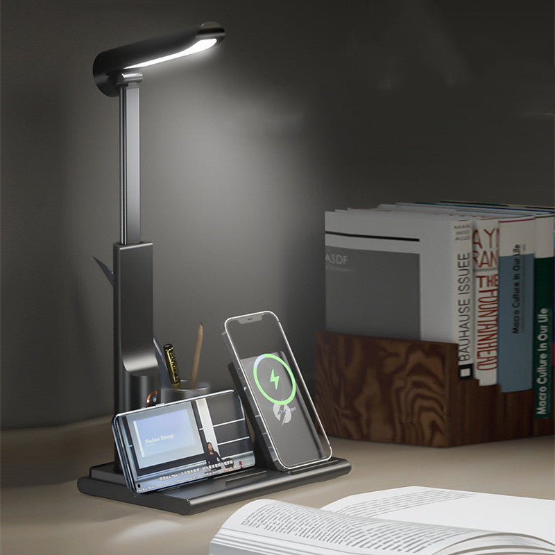 LED Desk Lamp with Wireless Charging & Pen Holder