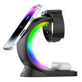 wireless magnetic charger dock for smartphone devices 4 in 1 wireless charger station desk dock magnetic wireless charging stand for iphone watch