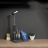 LED Desk Lamp with Wireless Charging & Pen Holder