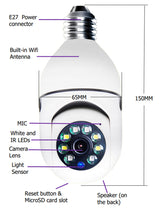 1080p wireless bulb camera home surveillance e27 wifi bulb camera smart home security 1080p wifi camera bulb with motion detection