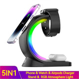 4 in 1 magnetic wireless charger fast charging station 4 in 1 wireless charging station for iphone airpods watch magnetic wireless charger dock for iphone airpods pro watch