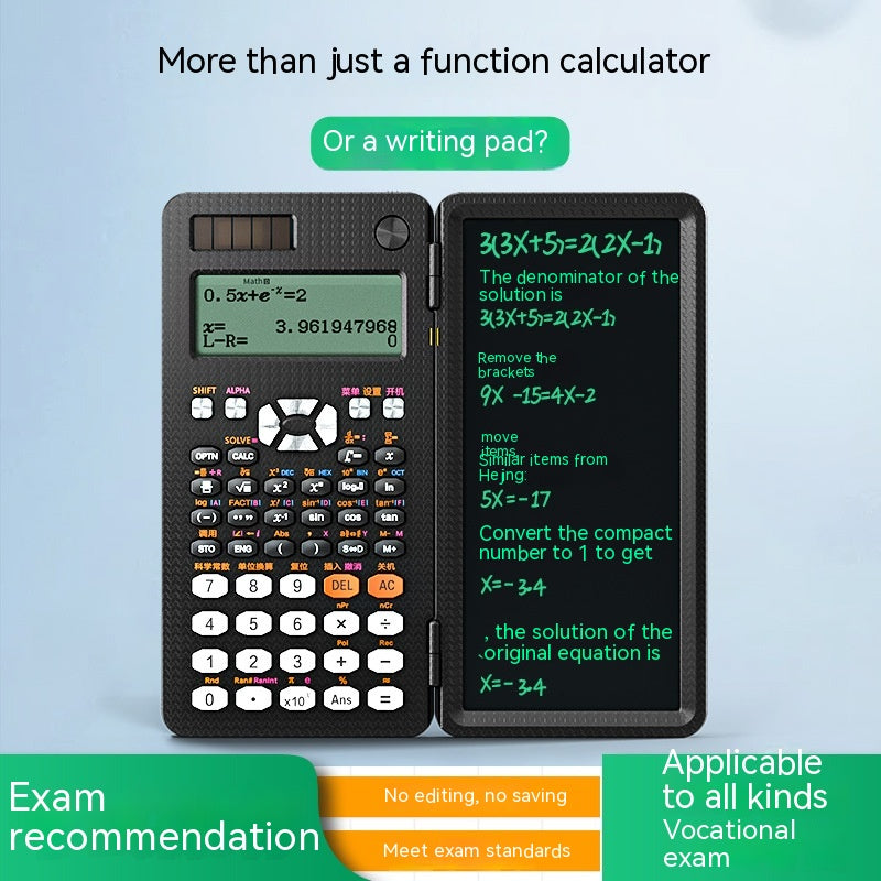 2-in-1 Scientific Calculator with LCD Writing Tablet
